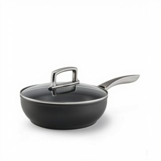 Hapjespan 28 cm met glazen deksel